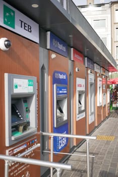ATMs machines of the main turkish banks in istanbul,