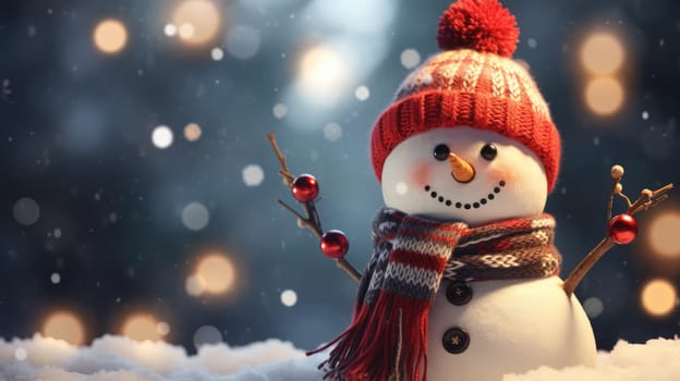 Winter snow background banner with copy space, Christmas, landscape, AI Generative.