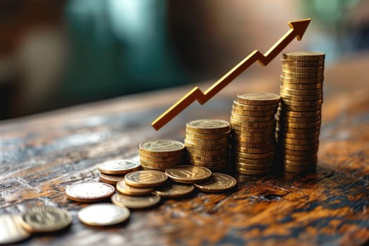 financial growth, interest rate increase, inflation, high price and tax rise concept. sign and arrow up.