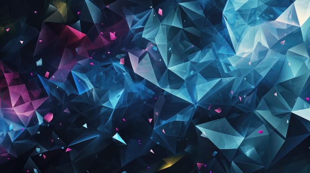 abstract polygonal background, abstract black crystal background, Dark geometric poly background.