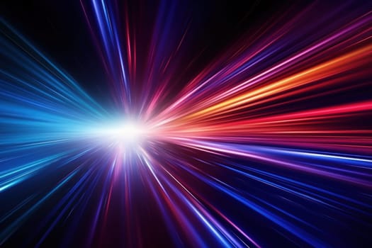 Abstract image of speed motion light on a dark background.
