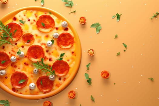 Top view Pizza for advertising background.