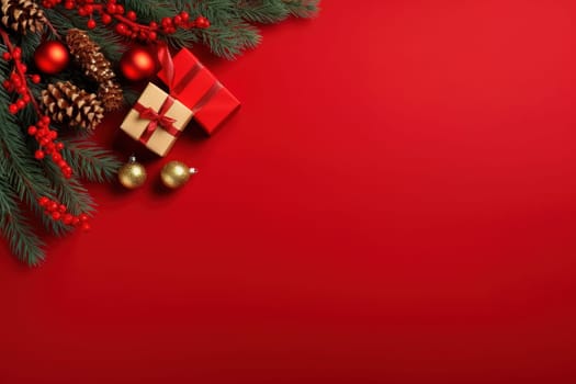 Merry Christmas banner with blank space for text.