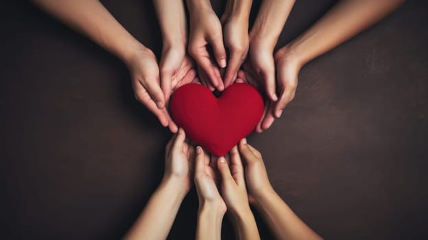 No room for racism, Many hands of different races and ethnicities. United for equality.