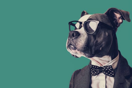 Stylish portrait of dressed up anthropomorphic animal themes, Funny pop art illustration.