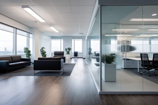 Photo of a sleek and modern corporate office interior.