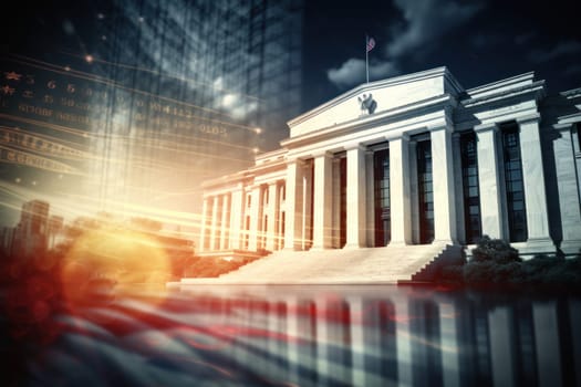 Interest rate hike with money, finance and investment background.