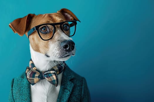 Stylish portrait of dressed up anthropomorphic animal themes, Funny pop art illustration.