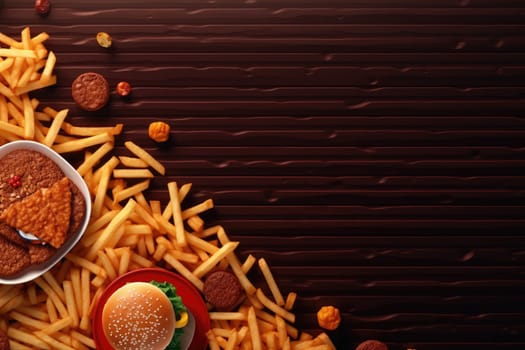 fast food design pattern or junk food design background AI Generative.