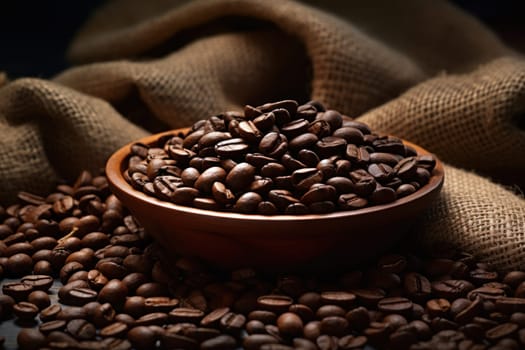 Coffee beans aesthetic scenery background.