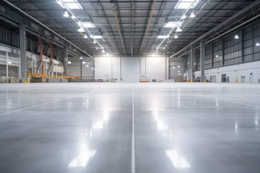 Interior of empty and clean modern warehouse.