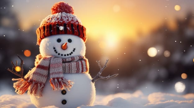 Winter snow background banner with copy space, Christmas, landscape, AI Generative.