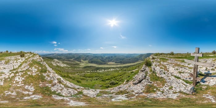 Mountain landscape, serene blue lake, lush green hills under clear blue sky, tranquil natural beauty, perfect for outdoor enthusiasts.