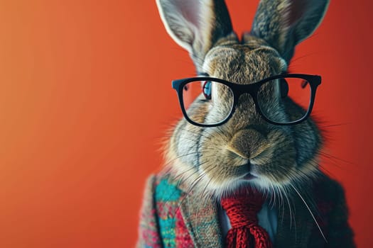 Stylish portrait of dressed up anthropomorphic animal themes, Funny pop art illustration.