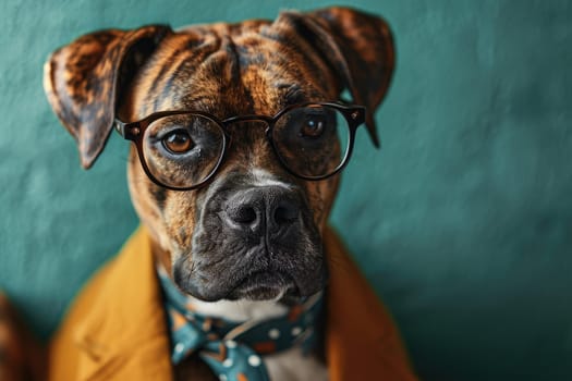 Stylish portrait of dressed up anthropomorphic animal themes, Funny pop art illustration.