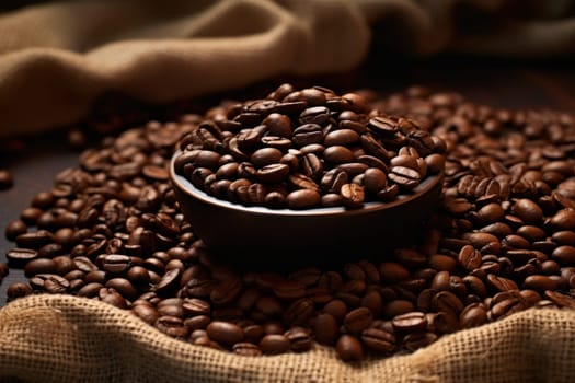 Coffee beans aesthetic scenery background.