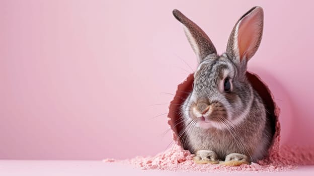 Adorable Easter Bunny With Easter Eggs, colorful Easter eggs, banner and wallpaper.