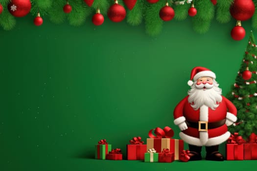 Christmas holiday background or template for a greeting card or banner with copy space for a text.