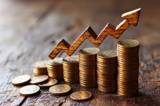 financial growth, interest rate increase, inflation, high price and tax rise concept. sign and arrow up.