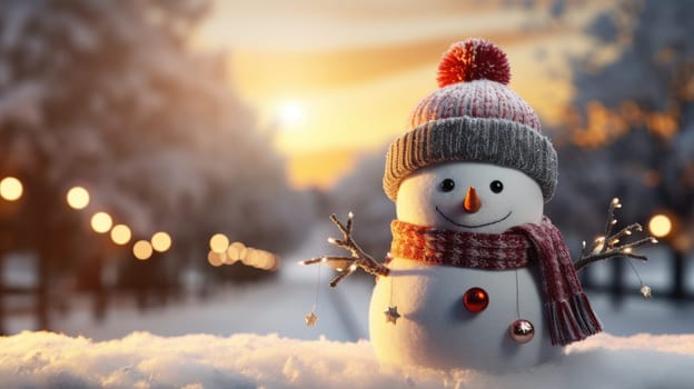 Winter snow background banner with copy space, Christmas, landscape, AI Generative.