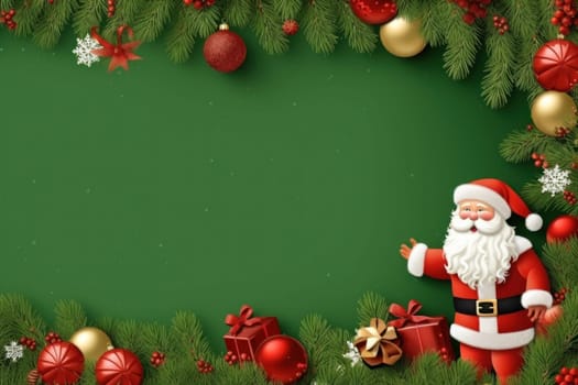 Christmas holiday background or template for a greeting card or banner with copy space for a text.