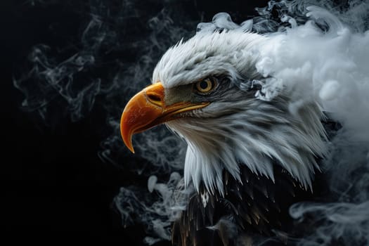 eagle on smoke background, eagle fantasy art background.