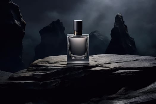Mockup of perfume bottle, fashion cosmetic, Stylish Perfume banner, AI Generative.