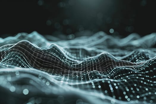 Abstract background of mountain wireframe landscape. Futuristic background.