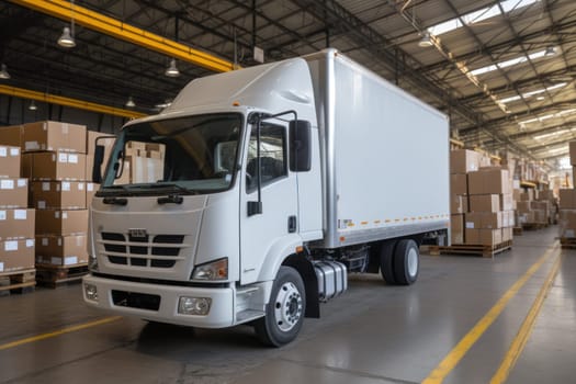 Photo of delivery truck transported concept.