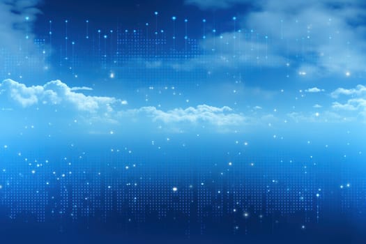 Digital matrix theme light blue sky and clouds backgrounds.