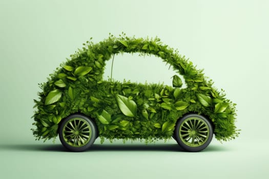 concept of eco car with nature in the city.