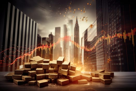 Interest rate hike with money, finance and investment background.