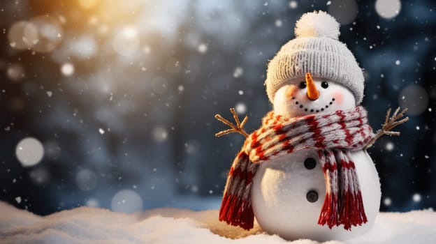 Winter snow background banner with copy space, Christmas, landscape, AI Generative.