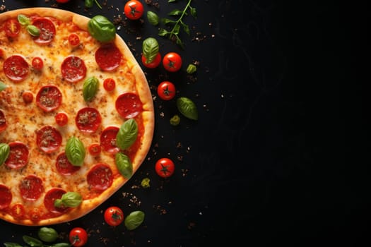 Top view Pizza for advertising background.