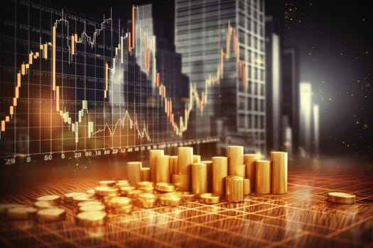 Interest rate hike with money, finance and investment background.