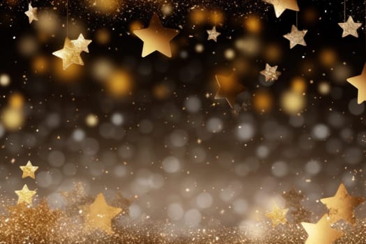 Christmas banner glowing glitter shiny background.