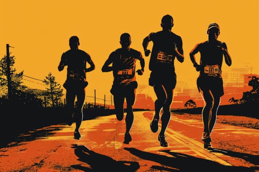 Running poster, Colorful Running marathon poster, sport and activity background.
