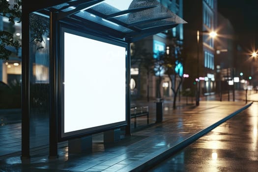 Outdoor white blank empty advertising mockup for advertising.