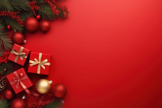 Merry Christmas banner with blank space for text.