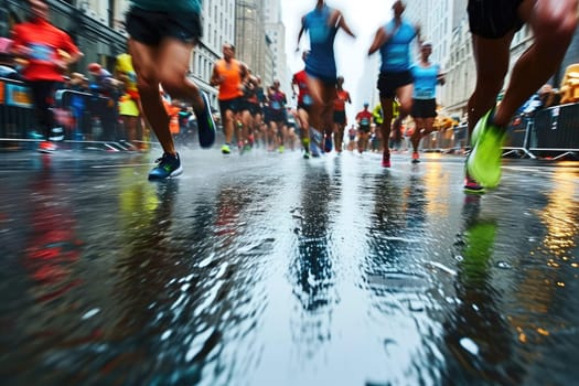 Running poster, Colorful Running marathon poster, sport and activity background.
