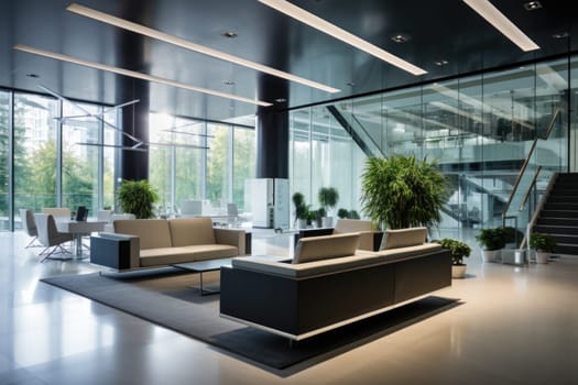 Photo of a sleek and modern corporate office interior.