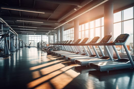 Photo of a blur gym background fitness center.