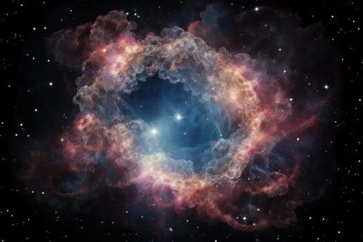 Photo of A nebula celestial object surrounded by cosmic clouds wallpaper.