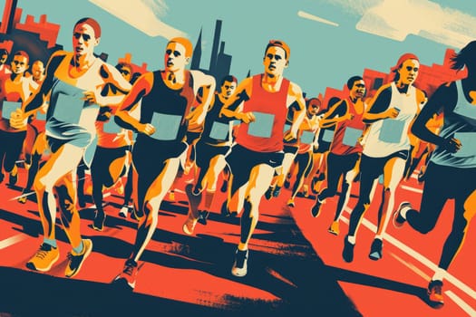 Running poster, Colorful Running marathon poster, sport and activity background.