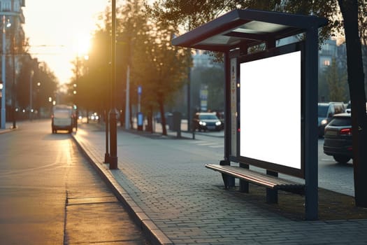 Outdoor white blank empty advertising mockup for advertising.