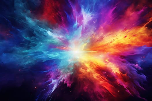 Radial Colored Cosmic Explosion Speed Motion Abstract on Black Background.