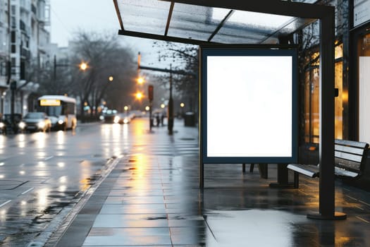 Outdoor white blank empty advertising mockup for advertising.