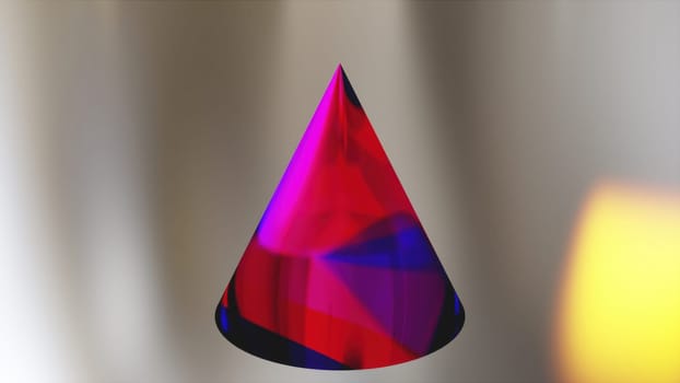 Multicolored 3d cone. Computer generated render