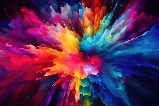 Radial Colored Cosmic Explosion Speed Motion Abstract on Black Background.