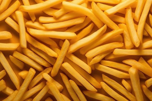 Top view french fries advertising on aesthetic scenery background.